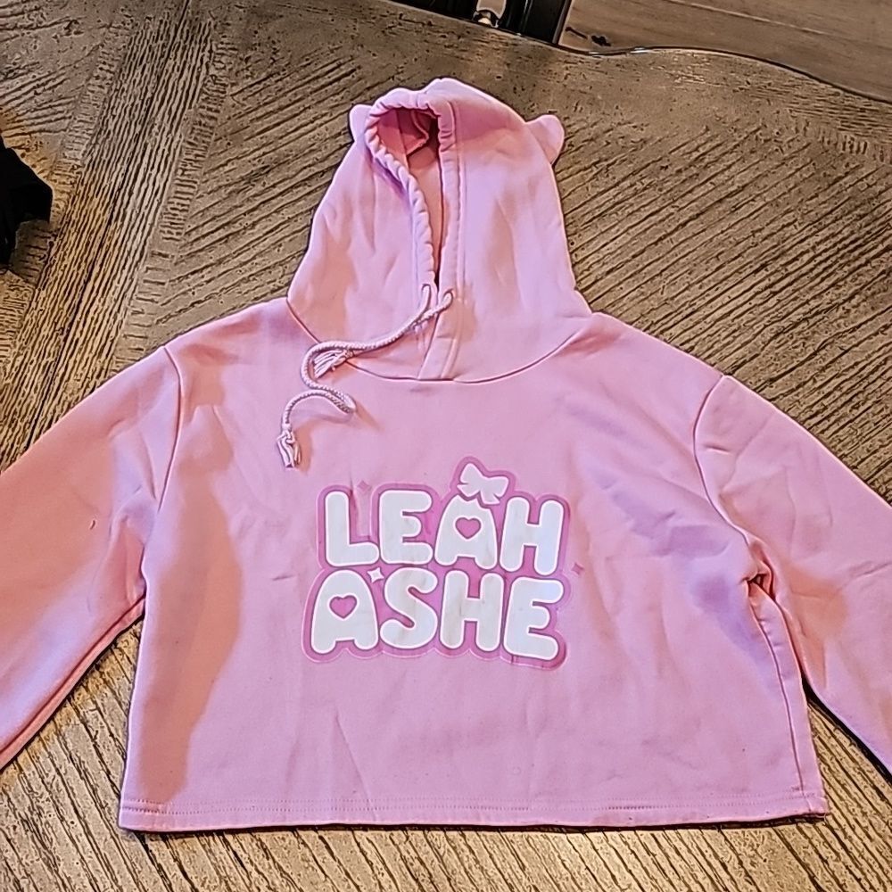 Pink leah ashe Hooded sweater size 7